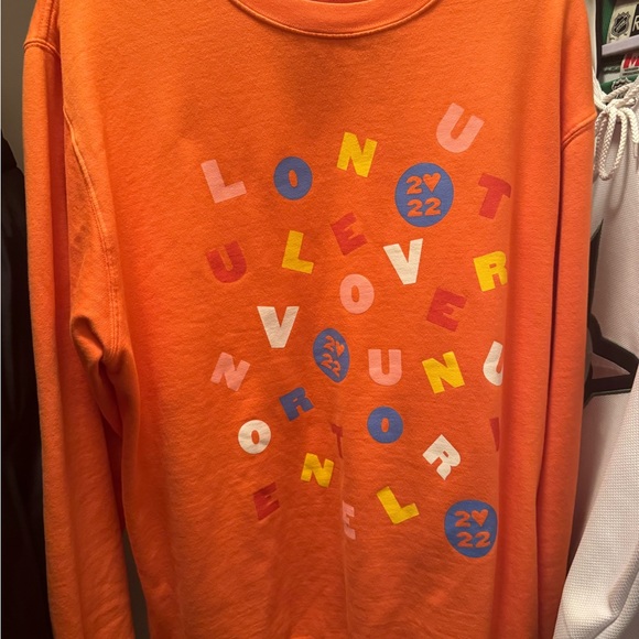 Vibrant Orange Graphic Sweatshirt - Picture 1 of 5